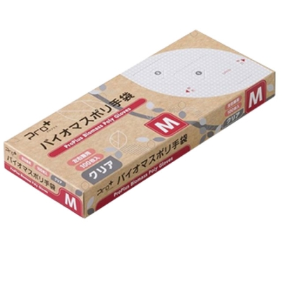 プロプラスバイオマスポリ手袋（クリア)（100入）